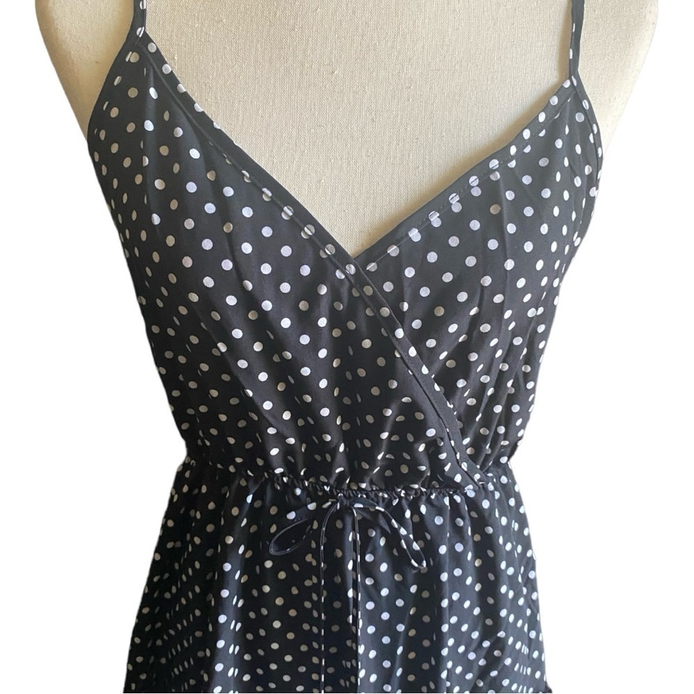 NWT-USTYLE-BLACK WITH WHITE POLKA DOT DRESS-SIZE MEDIUM - Picture 2 of 10